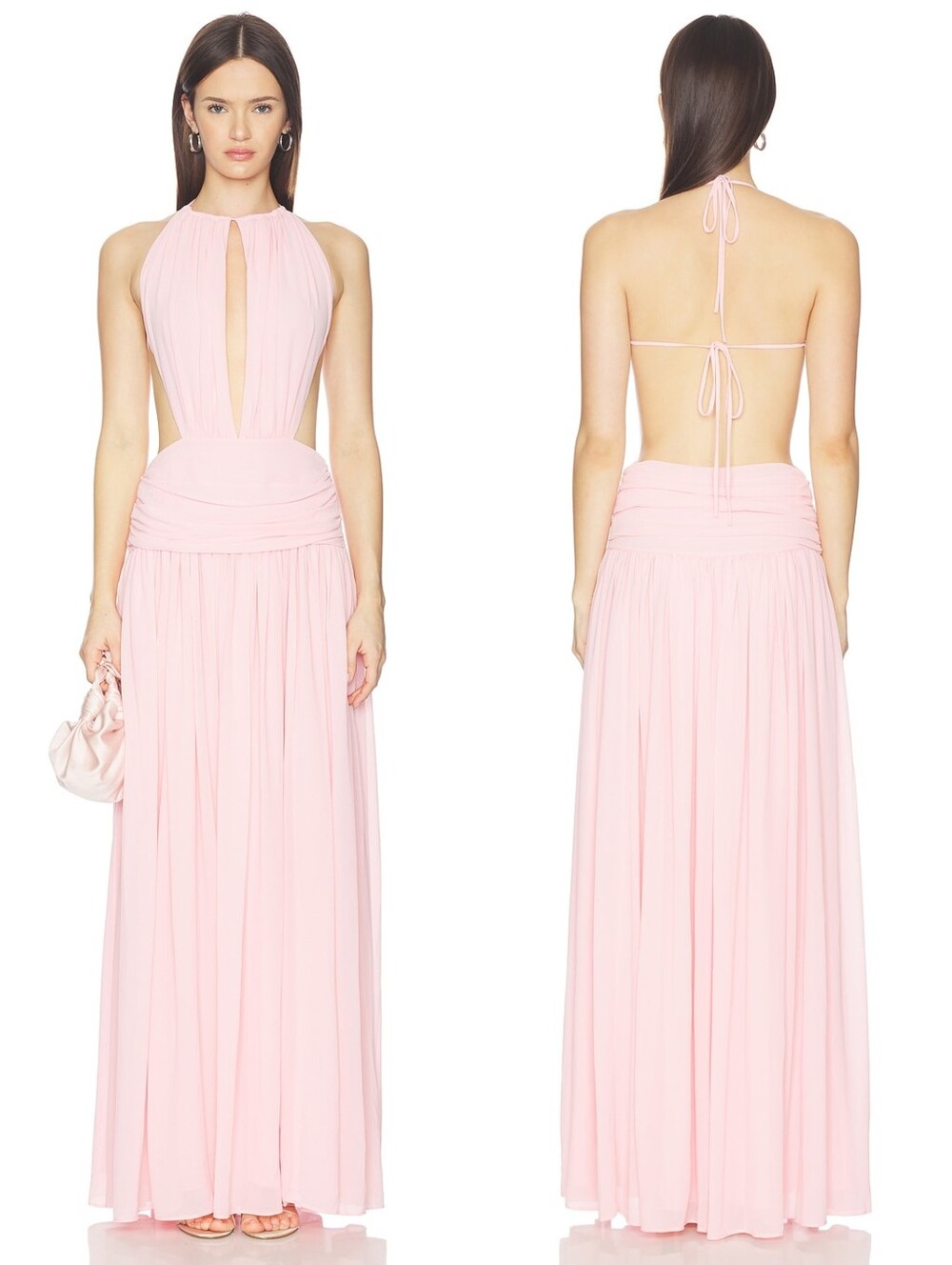 NBD Aquamarine Maxi Gown in Baby Pink Medium NWT New